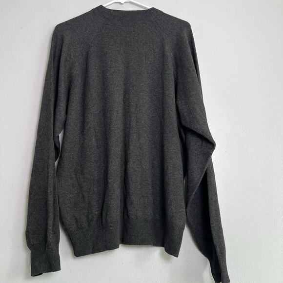 Per Liu Per Lei Mens Silk Cashmere Knit Sweater Sz L Heather Gray Office Career - Picture 10 of 11